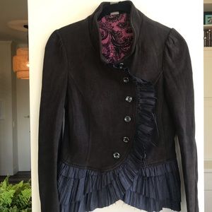 SOLD - FREE PEOPLE Ruffled Blazer Contrast Lining